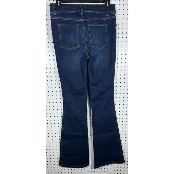 Spanx EveryWear Flare Jeans Dark Wash High Rise Long Blue Midnight Shade size S - Picture 2 of 9